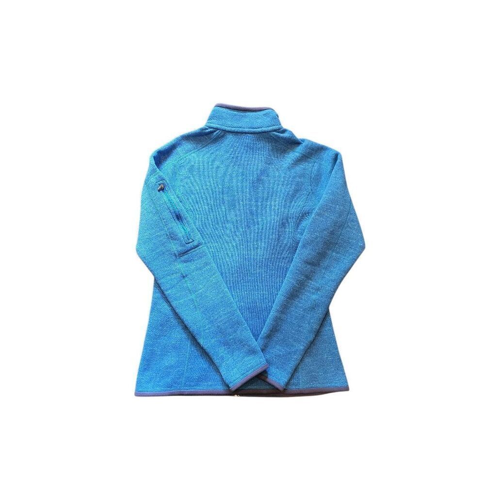 Patagonia Jacket Women's Medium Bright Blue Knit Fleece Zip Up Hiking Outdoors - Picture 2 of 4